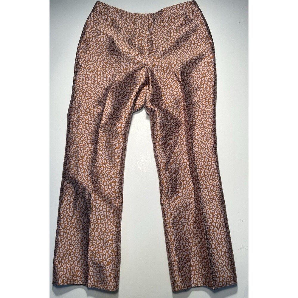 Kate Spade Womens Flora Leopard Print Jacquard Ankle Pant Size 6 28X26 High Rise